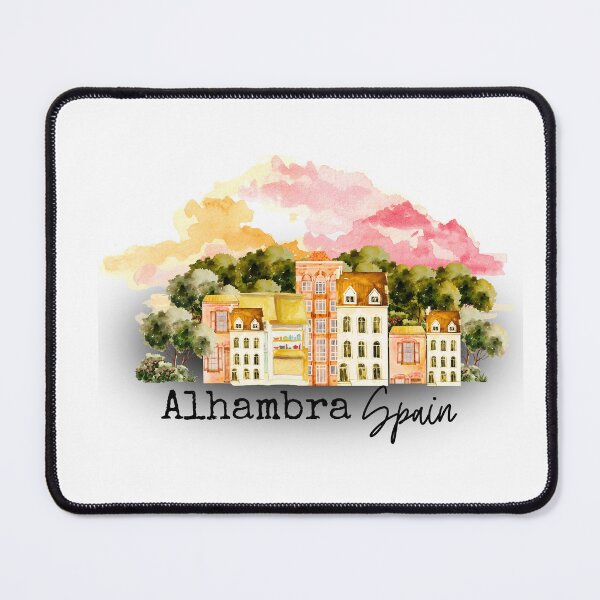 Item preview, Watercolor Sunset Over Alhambra Granada Spain City Building   designed and sold by julyperson.