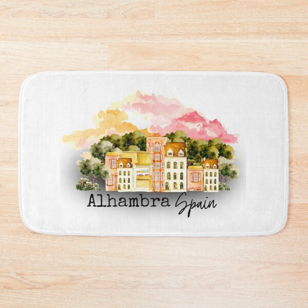 Item preview, Watercolor Sunset Over Alhambra Granada Spain City Building   designed and sold by julyperson.