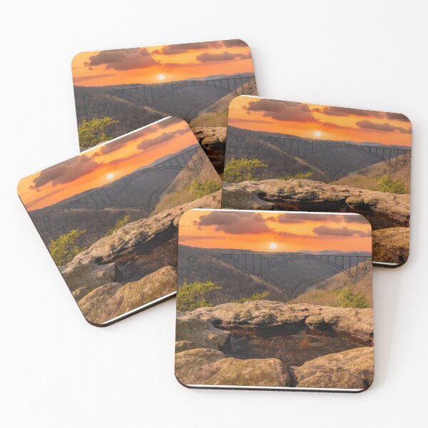 Item preview, New River Gorge Bridge Blazing at Sunset, West Virginia designed and sold by Vsaditya2020.