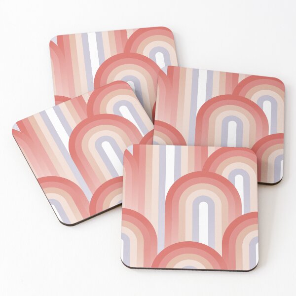 Item preview, Abstract Art Deco Geometric Rainbow Gradient 2. Coral & Peach Fuzz designed and sold by Dominiquevari.