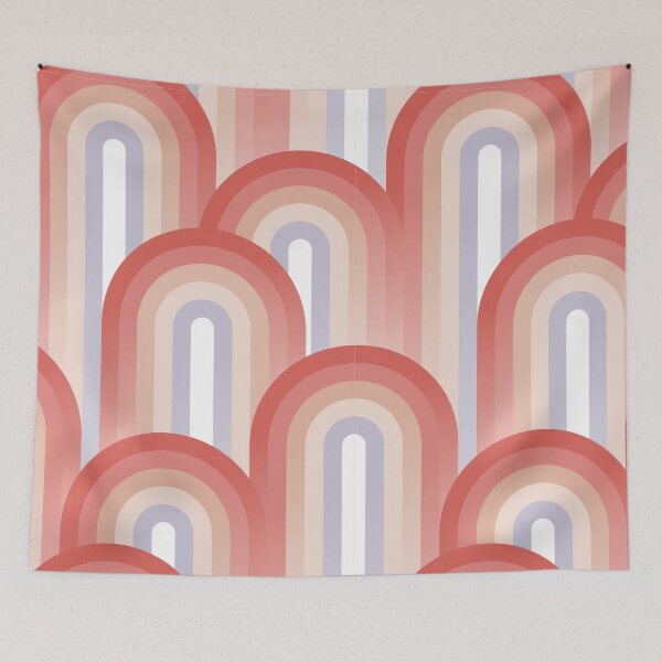 Item preview, Abstract Art Deco Geometric Rainbow Gradient 2. Coral & Peach Fuzz designed and sold by Dominiquevari.