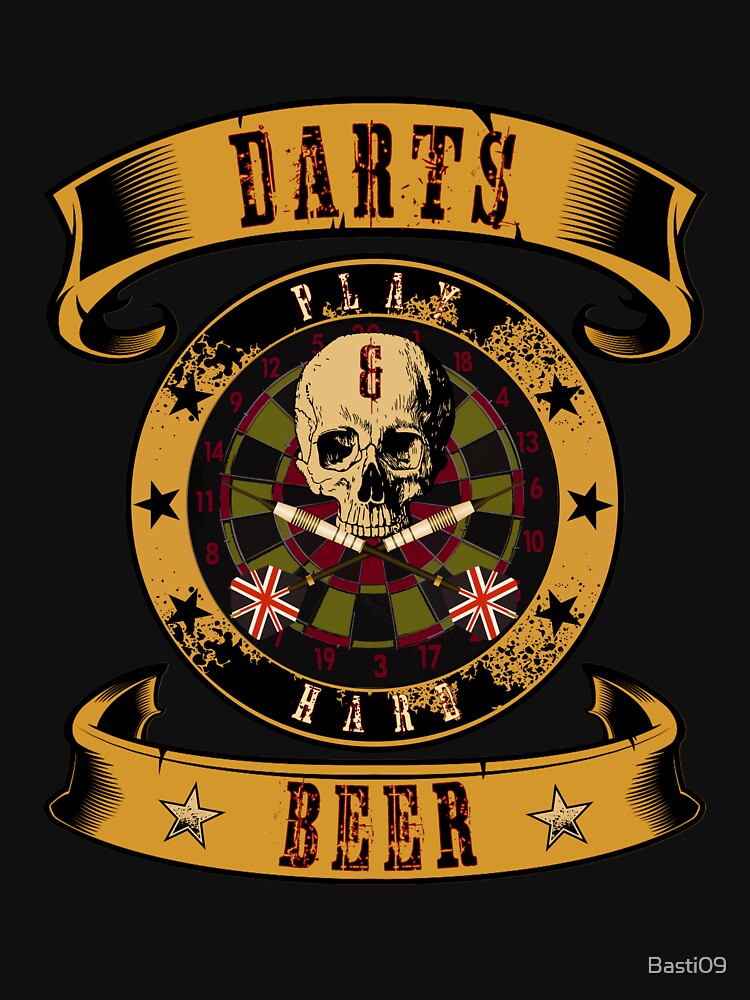 "Darts And Beer Play Hard Dart Shirt " Tshirt by Basti09 Redbubble
