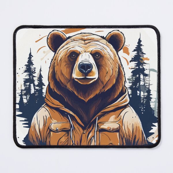 Item preview, bear in forest, vintage style designed and sold by misbahsiro.