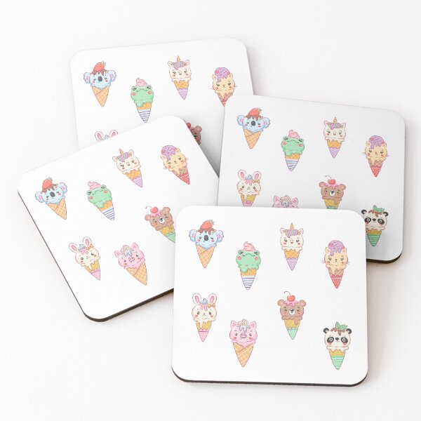 Item preview, cute little animals dressed as ice cream cones for halloween designed and sold by huape.