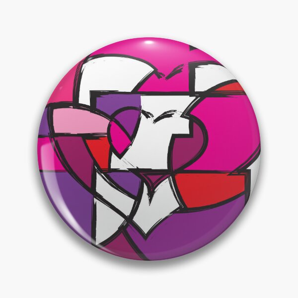 Aperçu de l'œuvre Fusion de cœurs géométriques - Art d'amour abstrait audacieux créée et vendue par CreativeAttack.
