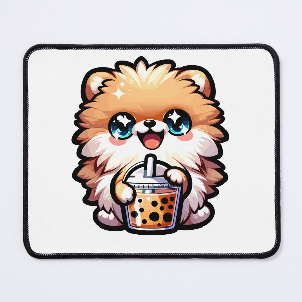 Item preview, Cute Pomeranian Dog Bubble Tea Anime Kawaii Neko Milk tea designed and sold by Artistoos.