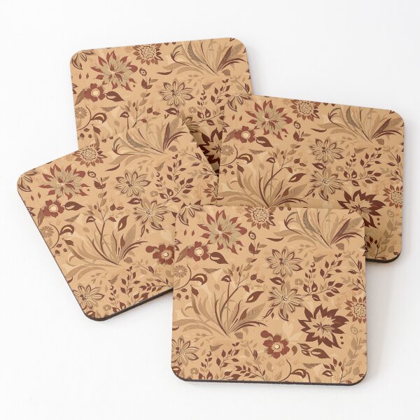 Item preview, Brown floral pattern designed and sold by Haji  Kamora.