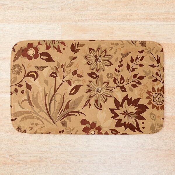 Item preview, Brown floral pattern designed and sold by Haji  Kamora.