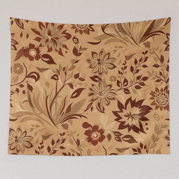 Item preview, Brown floral pattern designed and sold by Haji  Kamora.