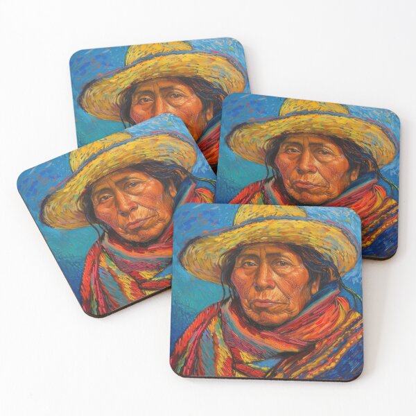 Item preview, Bolivian woman | Painting in the style of Vincent van Gogh designed and sold by ComicsFactory.