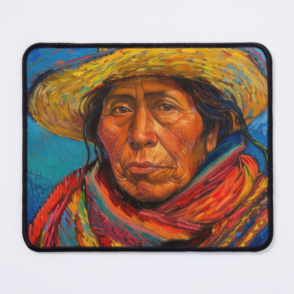 Item preview, Bolivian woman | Painting in the style of Vincent van Gogh designed and sold by ComicsFactory.