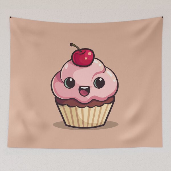Item preview, Funny Pink Smiled Cupcake designed and sold by RadzioDesigns.