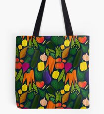 Vegetable Pattern Navy Tote Bag