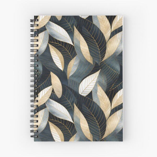 Item preview,  Abstract pattern with leaves in golden and dark blue tones. Linart with foliage in golden paint. Luxury style. designed and sold by SculpterioShop.