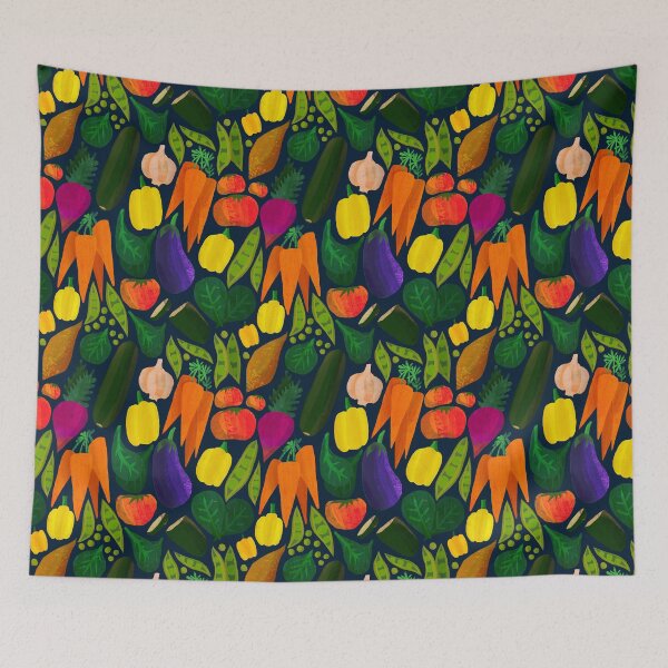 Item preview, Vegetable Pattern Navy designed and sold by melanieviens.