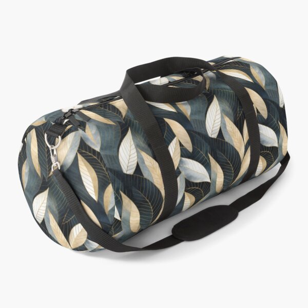 Item preview,  Abstract pattern with leaves in golden and dark blue tones. Linart with foliage in golden paint. Luxury style. designed and sold by SculpterioShop.