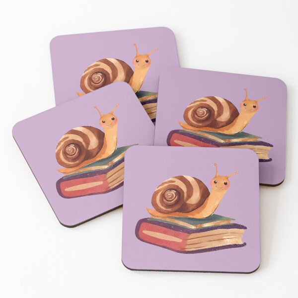 Item preview, Funny Smiling Snail and Books  designed and sold by FarmOfCuties.