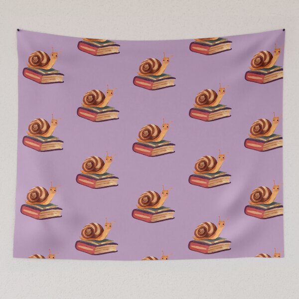 Item preview, Funny Smiling Snail and Books  designed and sold by FarmOfCuties.