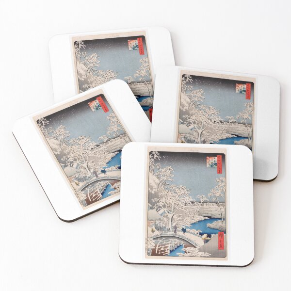 Item preview, Meguro Drum Bridge and Sunset Hill, No. 111 from One Hundred Famous Views of Edo Utagawa Hiroshige | Japanese Ukiyo-e  Woodblock prints by Utagawa Hiroshige. designed and sold by TeeARTHY.