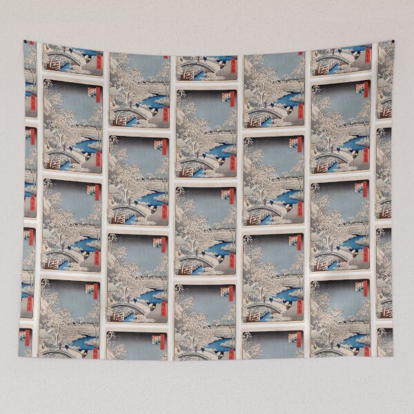 Item preview, Meguro Drum Bridge and Sunset Hill, No. 111 from One Hundred Famous Views of Edo Utagawa Hiroshige | Japanese Ukiyo-e  Woodblock prints by Utagawa Hiroshige. designed and sold by TeeARTHY.