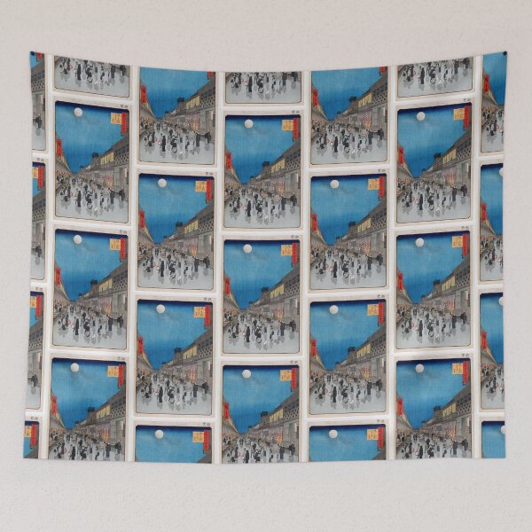Item preview, Night View of Saruwaka-machi (Saruwaka-machi Yoru no Kei), No. 90 from One Hundred Famous Views of Edo Utagawa Hiroshige | Japanese Ukiyo-e  Woodblock prints by Utagawa Hiroshige. designed and sold by TeeARTHY.