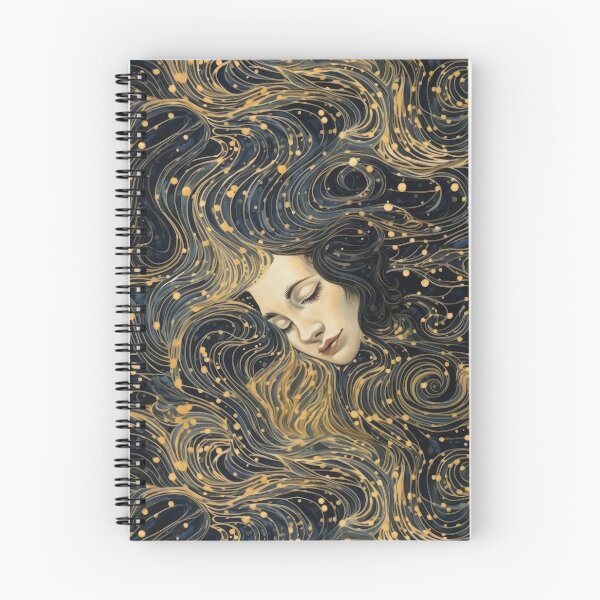 Item preview, The face of a sad girl in the night sky. A bedtime story. Night sky in a dream. Golden clouds and the face of a young girl. designed and sold by SculpterioShop.