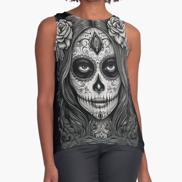 Item preview, Woman Sugar Skull - Day of the Dead designed and sold by luke1103.