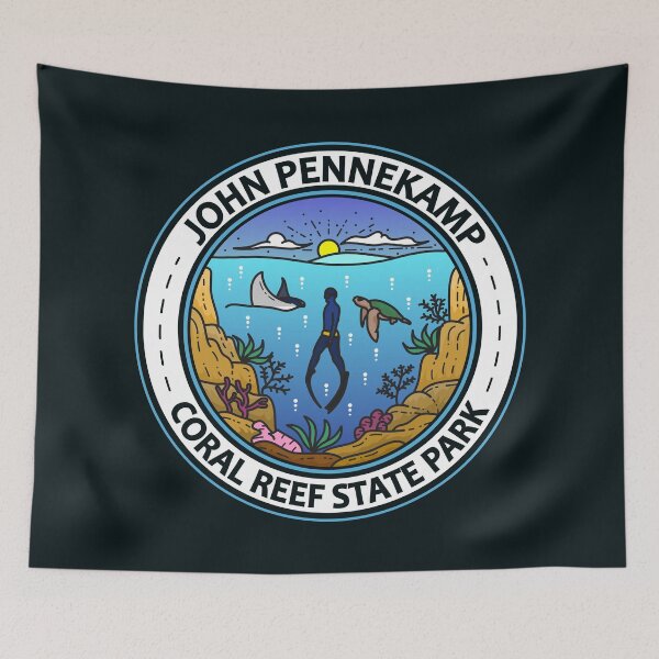 Item preview, John Pennekamp Coral Reef State Park Travel Art Badge designed and sold by KrisSidDesigns.