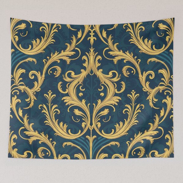 Item preview, golden and blue ornate pattern designed and sold by Haji  Kamora.
