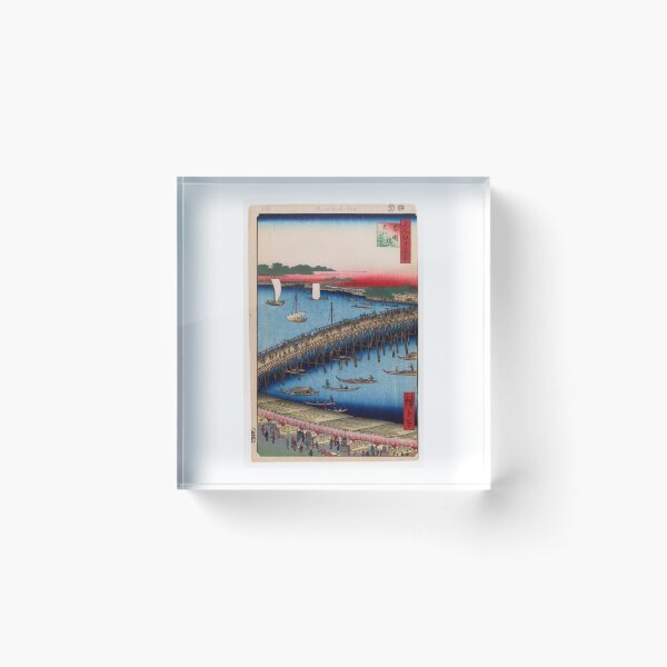 Item preview, Ryogoku Bridge and the Great Riverbank, No 59 from One Hundred Views of Edo Utagawa Hiroshige | Japanese Ukiyo-e  Woodblock prints by Utagawa Hiroshige. designed and sold by TeeARTHY.