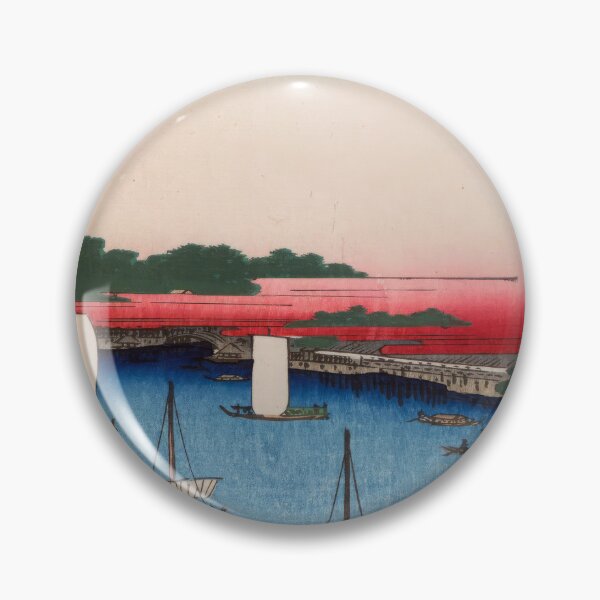 Item preview, Ryogoku Bridge and the Great Riverbank, No 59 from One Hundred Views of Edo Utagawa Hiroshige | Japanese Ukiyo-e  Woodblock prints by Utagawa Hiroshige. designed and sold by TeeARTHY.