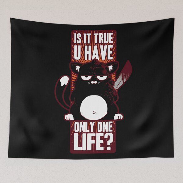 Item preview, Cat With Knife, Is it True U Have Only One Life? Killer Cat designed and sold by EYESORE ART.
