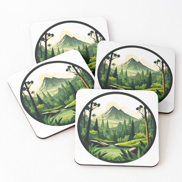 Item preview, Circular Mountain Forest Jungle Landscape 3 designed and sold by Tom-Johnson.