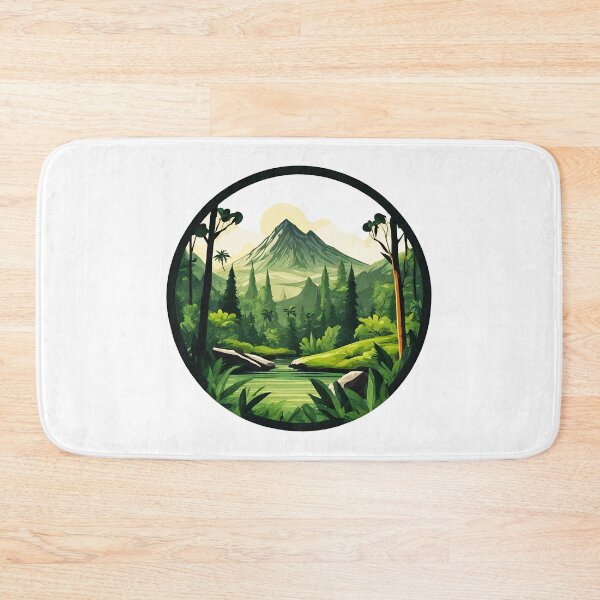 Item preview, Circular Mountain Forest Jungle Landscape 3 designed and sold by Tom-Johnson.