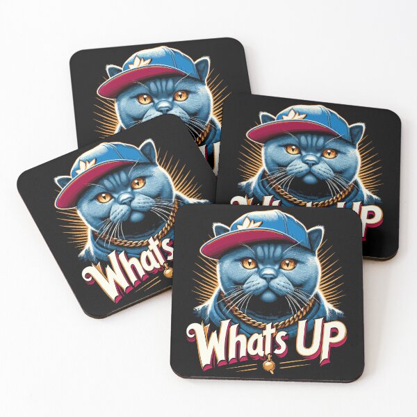 Item preview, BKH British Shorthair Blue Cat Gangsta What's up Gift designed and sold by Pineapple-Tree.