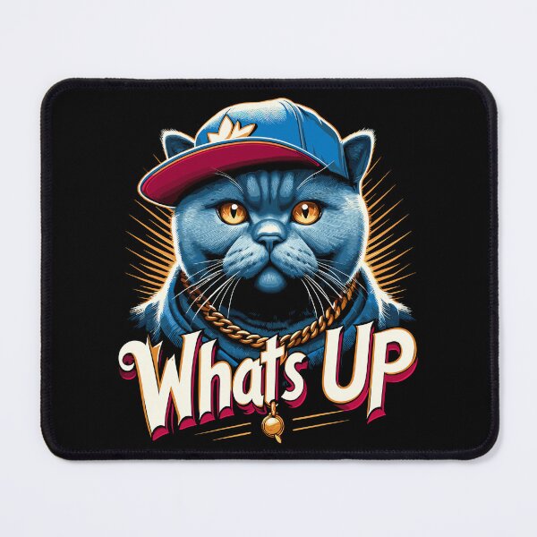 Item preview, BKH British Shorthair Blue Cat Gangsta What's up Gift designed and sold by Pineapple-Tree.