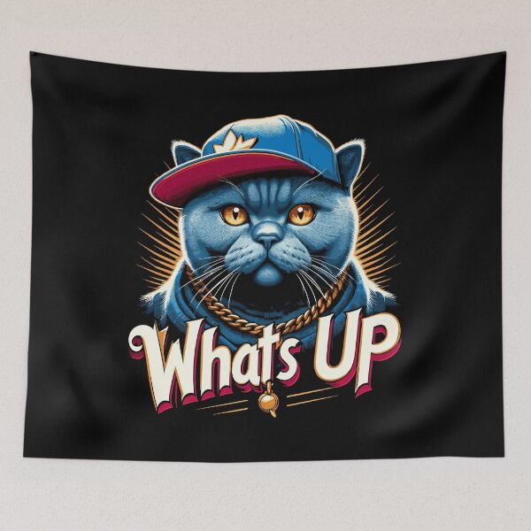 Item preview, BKH British Shorthair Blue Cat Gangsta What's up Gift designed and sold by Pineapple-Tree.