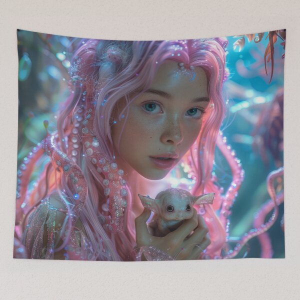 Item preview, Alien girl with her pet designed and sold by KreaKat.