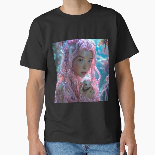 Alien girl with her pet Classic T-Shirt