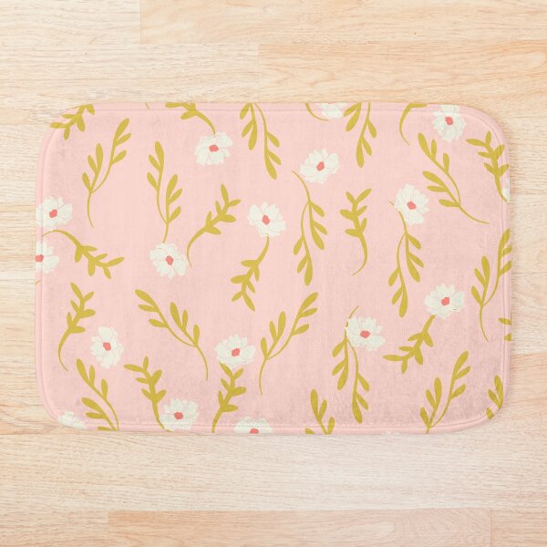 Item preview, White flowers on light pink background designed and sold by BrankaPD.