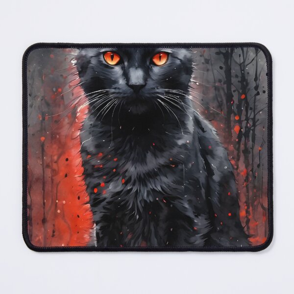 Item preview, Creepy Cat with Glowing Red Eyes designed and sold by ByteyCreatives.