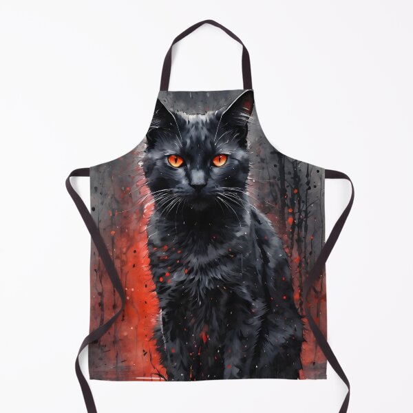Item preview, Creepy Cat with Glowing Red Eyes designed and sold by ByteyCreatives.