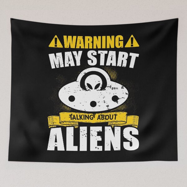 Item preview, Warning May Start Talking about Aliens, Retro Vintage For Aliens Lover designed and sold by ArtByKatti.