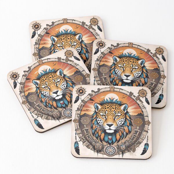 Item preview, Native American Style Animal Art Spirit Leopard designed and sold by TheArtOfPat.