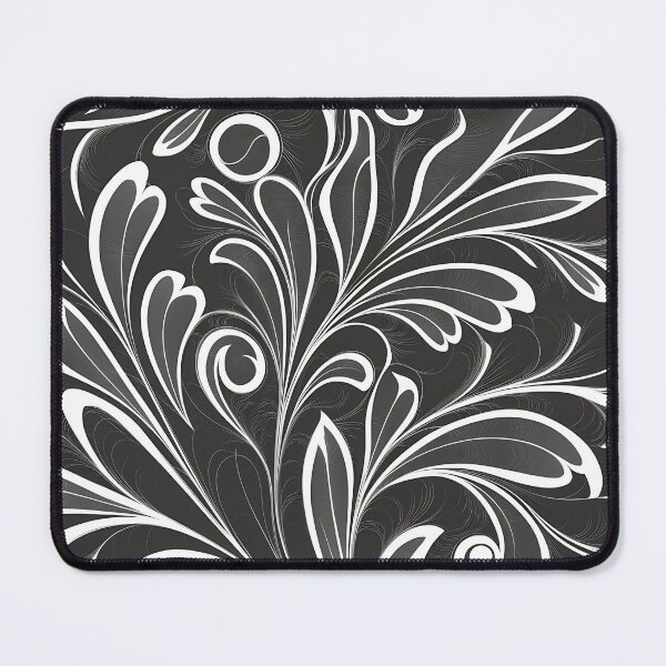 Item preview, Black and white floral pattern designed and sold by Haji Kamora.