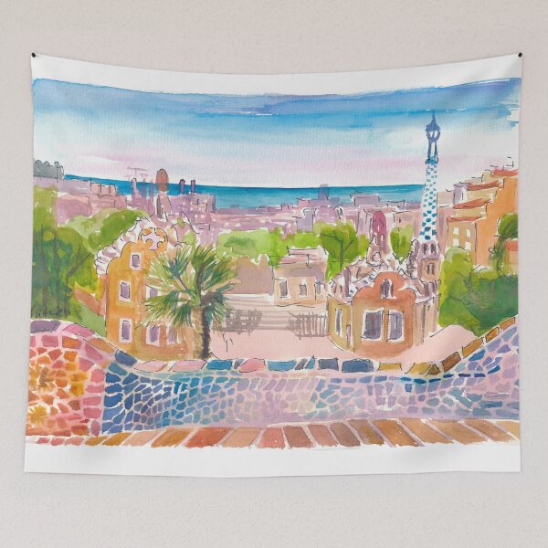 Item preview, Barcelona Parc Güell and the amazing colorful view designed and sold by artshop77.