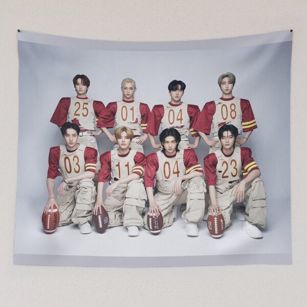 Item preview, Stray Kids SKZ 2024 cute red white fluffy kpop boys designed and sold by Kpop-Noona.