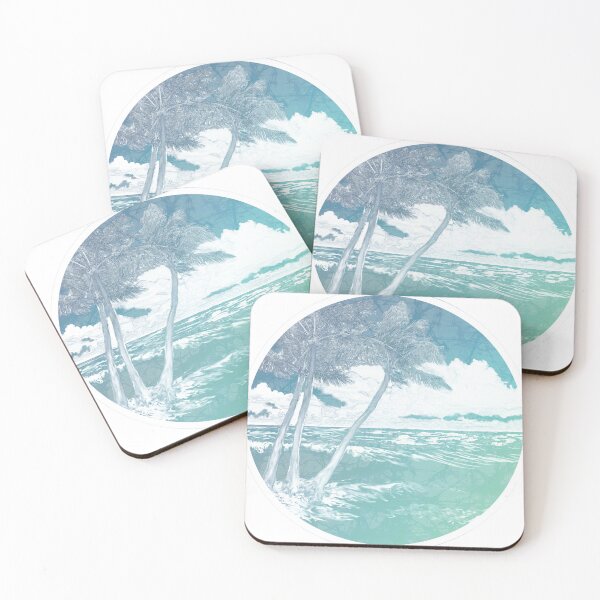 Item preview, Beach Palm Tree Batik Style, summer, ocean, Vacation, Caribbean, spring break, beachbum designed and sold by AuroraXGreen.