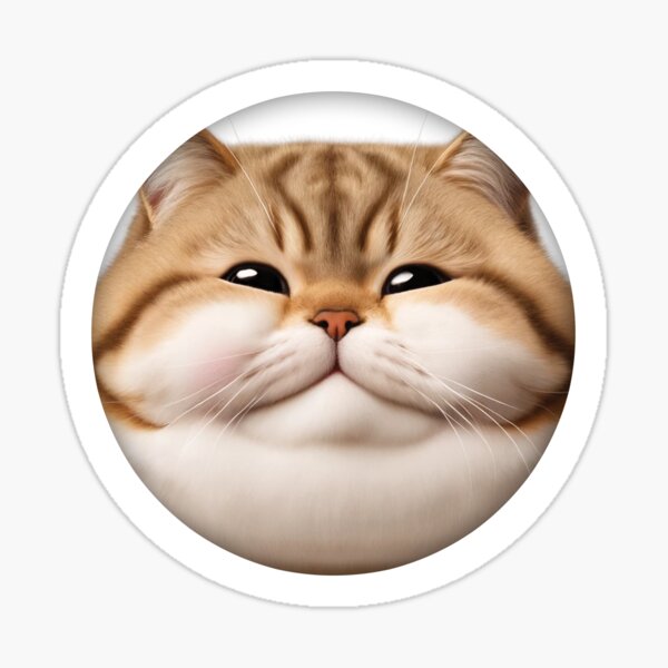 Cute Chubby Cat Face Sticker