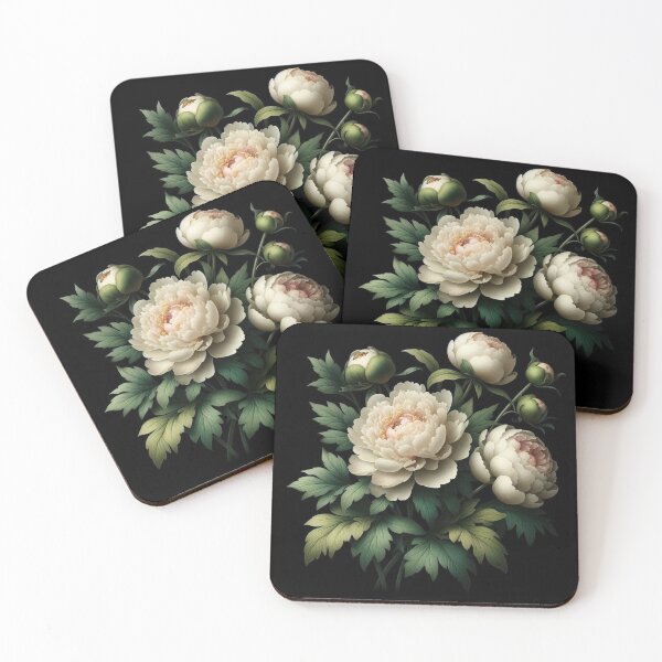 Item preview, Dramatic Peonies on Black designed and sold by robinreva.
